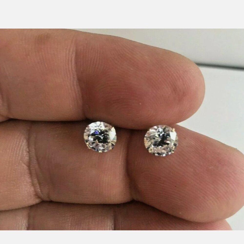 4CT ROUND 14K SOLID YELLOW GOLD STUD EARRINGS